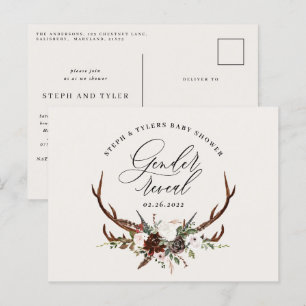 Rustige boerderijvrouwen onthullen baby shower aankondigingskaart