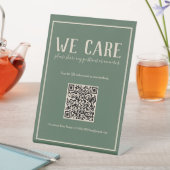 Rustige Bohemen Groene QR-code Feedbackbord Reclamebord Met Voetstuk (Insitu)