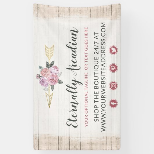 Rustige Bohemen pijlen Blush Pink Gold Boho Spandoek (Verticaal)