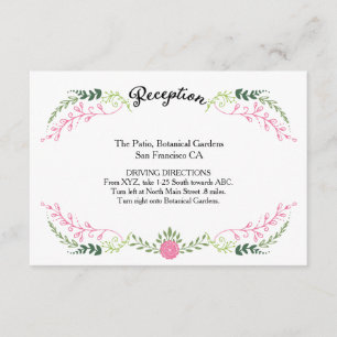 Rustige Bohemen Spring Foliage Wreath Wedding Informatiekaartje