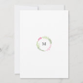 Rustige Bohemen Spring Foliage Wreath Wedding Kaart (Achterkant)