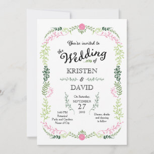 Rustige Bohemen Spring Foliage Wreath Wedding Kaart