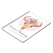 Rustige Bohemen Waterverf van de schedel Blush Flo Notitieboek (Linkerzijde)