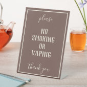 Rustige Bohemian Brown No Smoking Tabletop Sign Reclamebord Met Voetstuk (Insitu)