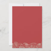 Rustige Bohemian Red Wedding Kaart (Achterkant)