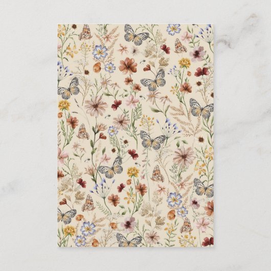 Rustige Bohemische wilde bloem - bruiloft - detail Informatiekaartje (Achterkant)