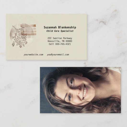 Rustige Boho Art Front Custom Photo Terug Visitekaartje (Voorkant / Achterkant)