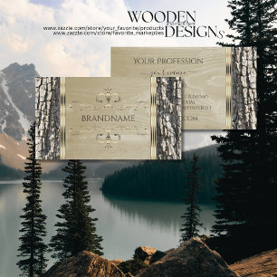 Rustige Boom - Houtkorrel en gouden grens Visitekaartje