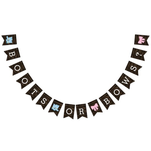 Rustige Boots of bows Gender onthulling Baby showe Vlaggetjes (Alle)