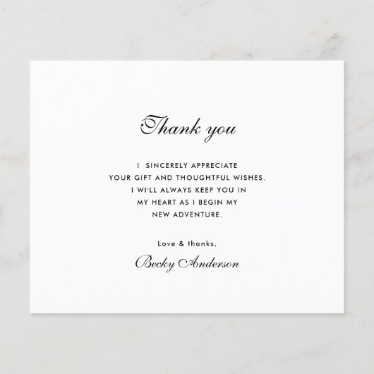 rustige borstel dank u de kaart van het afstuderen (Achterkant)