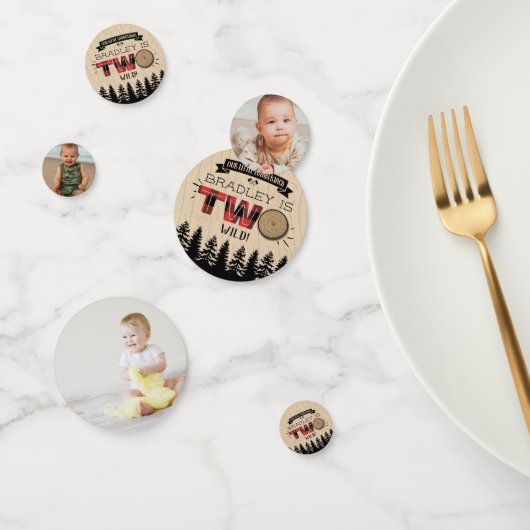 Rustige bosbok Pset Lumberjack Boys 2e verjaardag Confetti (Groep)