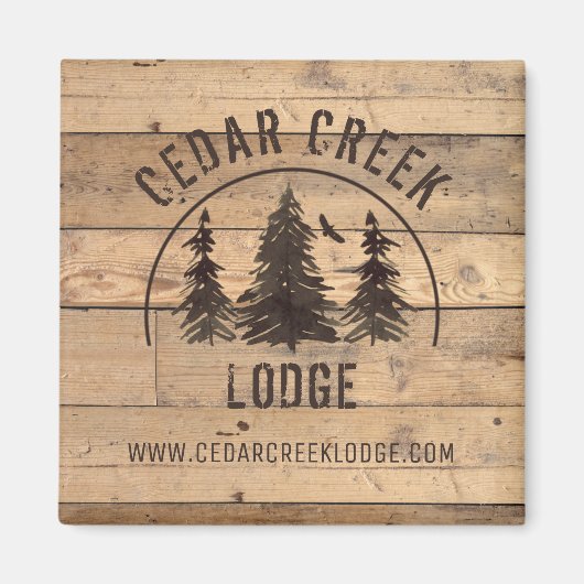 Rustige bosbomen Vacation Rental Promotion Magneet (Voorkant)