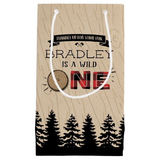 Rustige bosbots met gedepelde hefbokken 1e verjaar klein cadeauzakje (Voorkant)