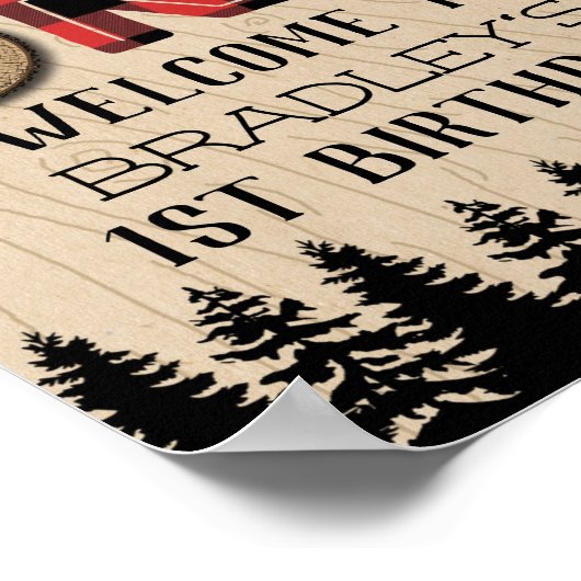 Rustige bosbots met gedepelde hefbokken 1e verjaar poster (Hoek)