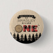 Rustige bosbots met gedepelde hefbokken 1e verjaar ronde button 3,2 cm (Voorkant)