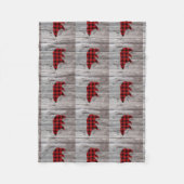 Rustige bosgrond beer met rode buffelplaat fleece deken (Voorkant)