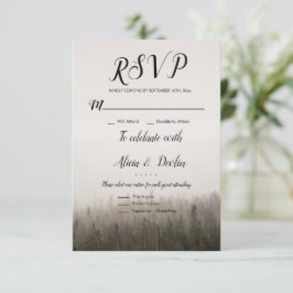 Rustige bosmisty mysterous Landscape Rsvp Card Kaartje