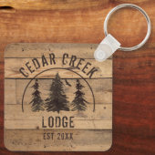Rustige bossen bedekken hutten sleutelhanger (Achterkant)