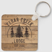 Rustige bossen bedekken hutten sleutelhanger (Achterkant)