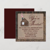 Rustige bossen blogt cabineverjaardagsfeest nodigt kaart (Voorkant / Achterkant)