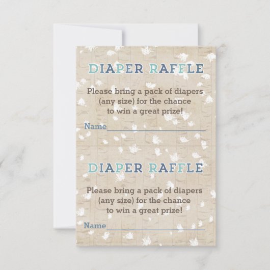 Rustige Bossen Blue Pset Diaper Raffle Insert Kaar Kaart (Voorkant)