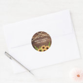 Rustige Bossen en zonnebloemen Ronde Sticker (Envelop)