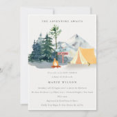 Rustige Bossen Kampeerbergen Baby shower Kaart (Voorkant)