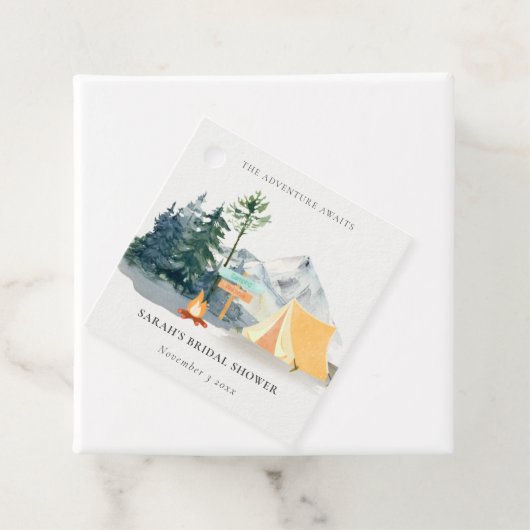 Rustige Bossen Kampeerbergen Vrijgezellenfeest Bedankjes Labels (In situ)