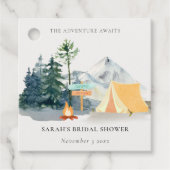 Rustige Bossen Kampeerbergen Vrijgezellenfeest Bedankjes Labels (Voorkant)