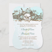 Rustige bosvogels Bronze Scroll Wedding Kaart (Achterkant)