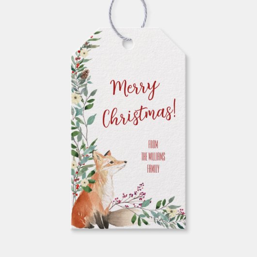 Rustige Bosvos Cadeaulabel (Voorkant)