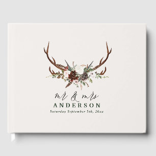 Rustige botanische bruinkoolzetplank gastenboek