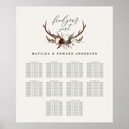 Rustige botanische bruinkoolzittenden poster (Voorkant)