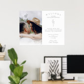 Rustige botanische eenvoudige bruiloft zonder stop poster (Thuiskantoor)