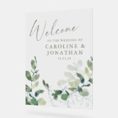 Rustige botanische Eucalyptus aangepaste bruiloft Acryl Bord (Hoek)