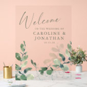 Rustige botanische Eucalyptus aangepaste bruiloft Acryl Bord (Huwelijk)