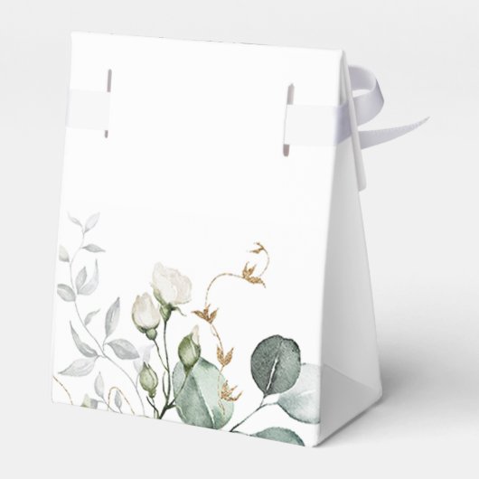 Rustige botanische Eucalyptus Greenery Wedding Bedankdoosjes (Achterkant)