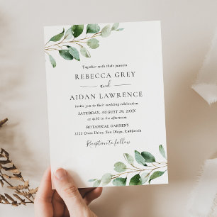 Rustige botanische Eucalyptus Greenery Wedding Kaart