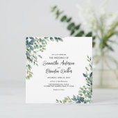 Rustige botanische Eucalyptus Greenery Wedding Kaart (Staand voorkant)