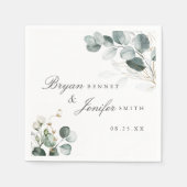 Rustige botanische Eucalyptus Greenery Wedding Servet (Voorkant)