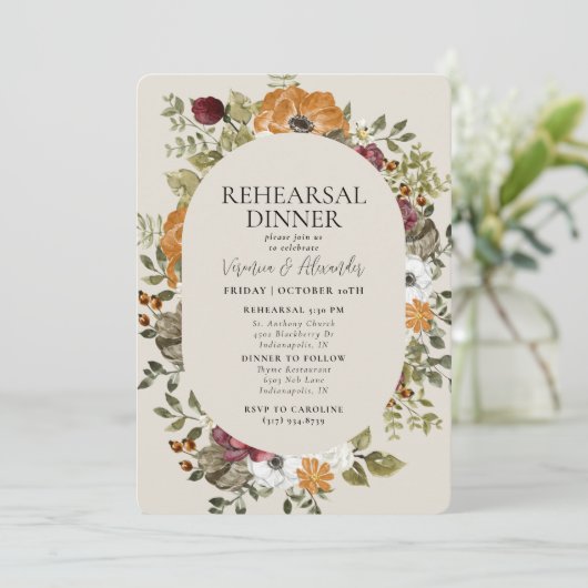 Rustige, botanische groene ivoren repetitie kaart (Staand voorkant)