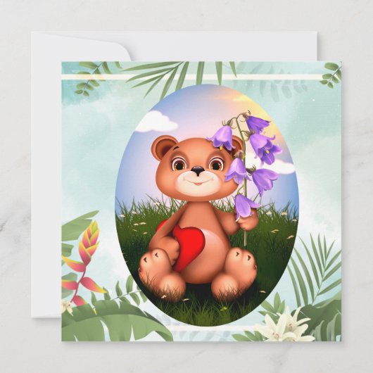 Rustige botanische monogram Gepersonaliseerd bruil Kaart (Achterkant)