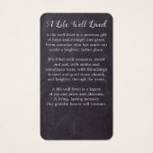 Rustige botanische sympathie Memorial Prayer Kaart (Achterkant)