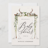 Rustige botanische vlek genderneutraal baby shower save the date (Voorkant)