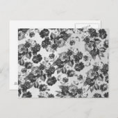 Rustige botanische  zwarte witte florale briefkaart (Voorkant / Achterkant)