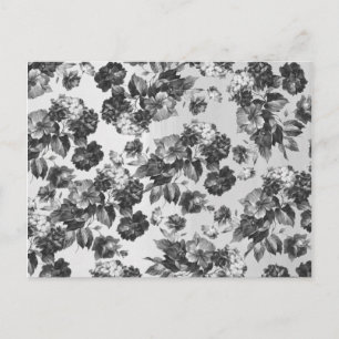 Rustige botanische zwarte witte florale briefkaart