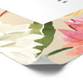 Rustige Bourgogne beige Floral Wedding Seating Poster (Hoek)