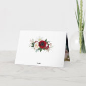 Rustige Bourgogne Floral Mason Jar Weddenschap Bedankkaart (Achterkant)