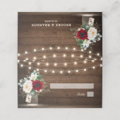 Rustige Bourgogne Floral Mason Jar Wedding (Buitenkant ongevouwen)