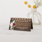 Rustige Bourgogne Floral Mason Jar Wedding (Achterkant)